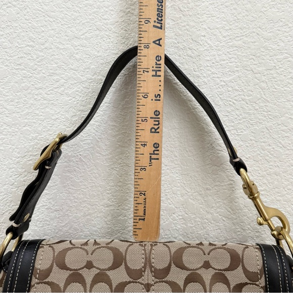 Vintage Y2K COACH F12857 Legacy Brown Signature Turnlock Large Hobo Shoulder Bag - Picture 10 of 16